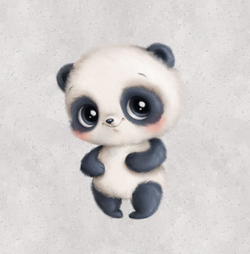 Gray Panda Baby Plaid Blanket | 70cm x 95cm | Choice of minky color
