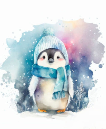 Arctic Penguin Blanket | 70cm x 95cm | Choice of minky color