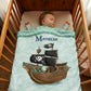 Couverture Plaid Bébé Bateau Pirate | 70cm x 95cm | Couleur minky au choix