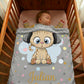 Couverture Plaid Bébé Chaton DJ | 70cm x 95cm | Couleur minky au choix