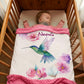 Couverture Plaid Bébé | Colibri et Fleurs | 70cm x 95cm | A Personnaliser