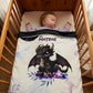Couverture Plaid Dragon Noir | 70cm x 95cm | Couleur minky au choix