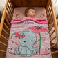 Couverture Plaid Bébé Eléphant Rose Mignon | 70cm x 95cm | Couleur minky au choix