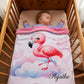 Couverture Plaid Bébé | Flamand Rose | 70cm x 95cm | A Personnaliser