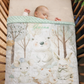 Couverture Plaid Bébé | Forêt Ours Blanc | 70cm x 95cm | A Personnaliser