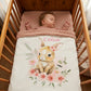 Couverture Plaid Bébé Lapin Fleuri | 70cm x 95cm | Couleur minky au choix
