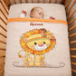 Couverture Plaid Bébé Lion Indien | 70cm x 95cm | Couleur minky au choix