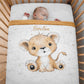 Couverture Plaid Bébé Lion Brun | 70cm x 95cm | Couleur minky au choix