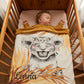 Couverture Plaid Bébé Lionceau Brun | 70cm x 95cm | Couleur minky au choix