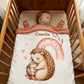 Couverture Plaid Bébé | Maman et Bébé Hérisson | 70cm x 95cm | A Personnaliser