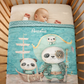 Couverture Plaid Panda Pirate | 70cm x 95cm | Couleur minky au choix