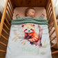 Couverture Plaid Panda Roux | 70cm x 95cm | Couleur minky au choix