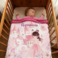 Couverture Plaid Bébé | Royaume Licorne | 70cm x 95cm | A Personnaliser