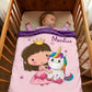 Couverture Plaid Bébé Princesse Licorne | 70cm x 95cm | Minky au choix
