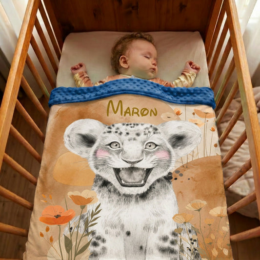 Couverture Plaid Bébé | Savane Boho Terracotta | 70cm x 95cm | A personnaliser