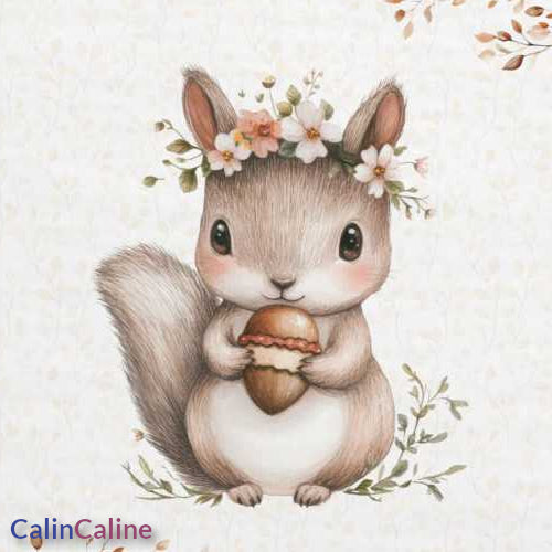 Couverture Plaid Bébé | Ecureuil Noisette | 70cm x 95cm | A Personnaliser