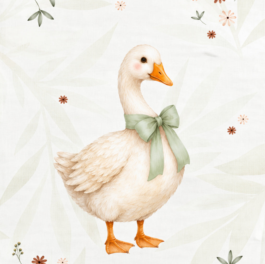Couverture Plaid Bébé | Oie dans les Prés | 70cm x 95cm | A Personnaliser