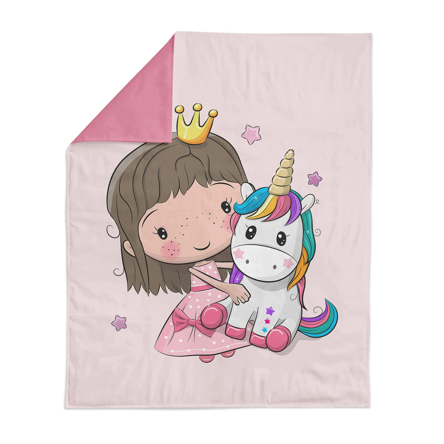 Couverture Plaid Bébé Princesse Licorne | 70cm x 95cm | Minky au choix