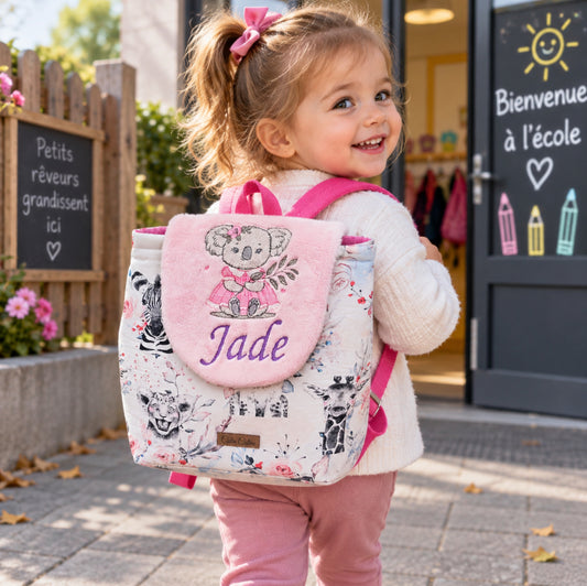 Créez Votre Sac à dos bébé -Mink- Personnalisé | 0-3 ans Fille | 28x23 cm