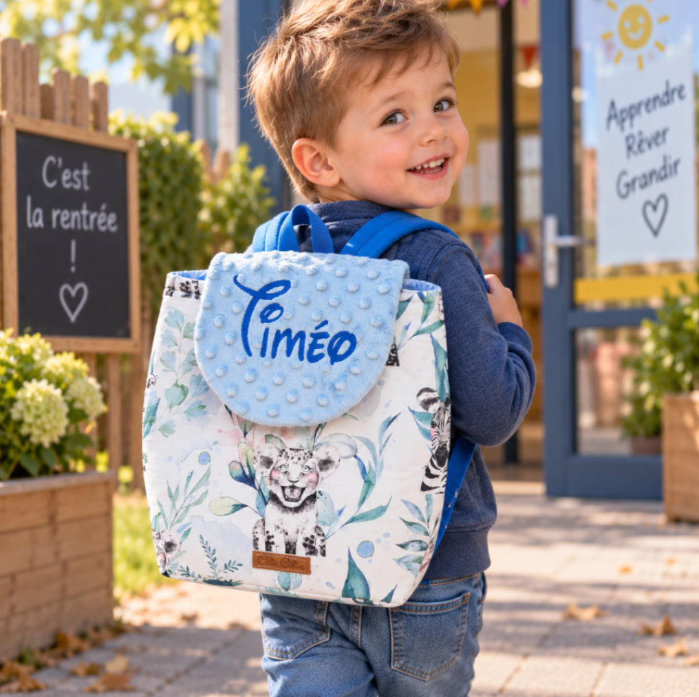 Créez Votre Sac à dos bébé -Mink- Personnalisé | 0-3 ans Garçon | 28x23 cm