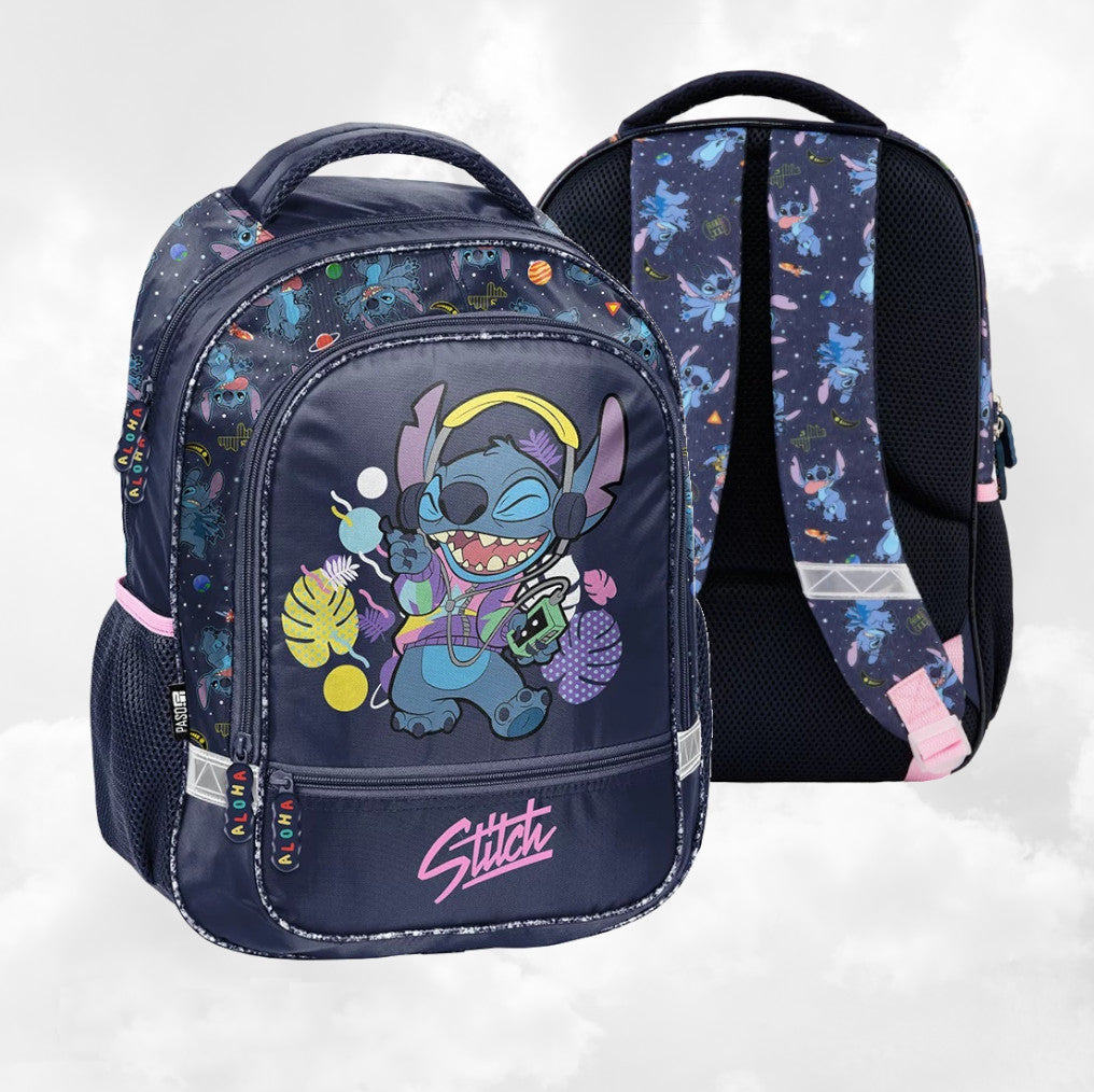 Sac à Dos Enfant Premium 38cm | Stitch Funny | 2 Compartiments
