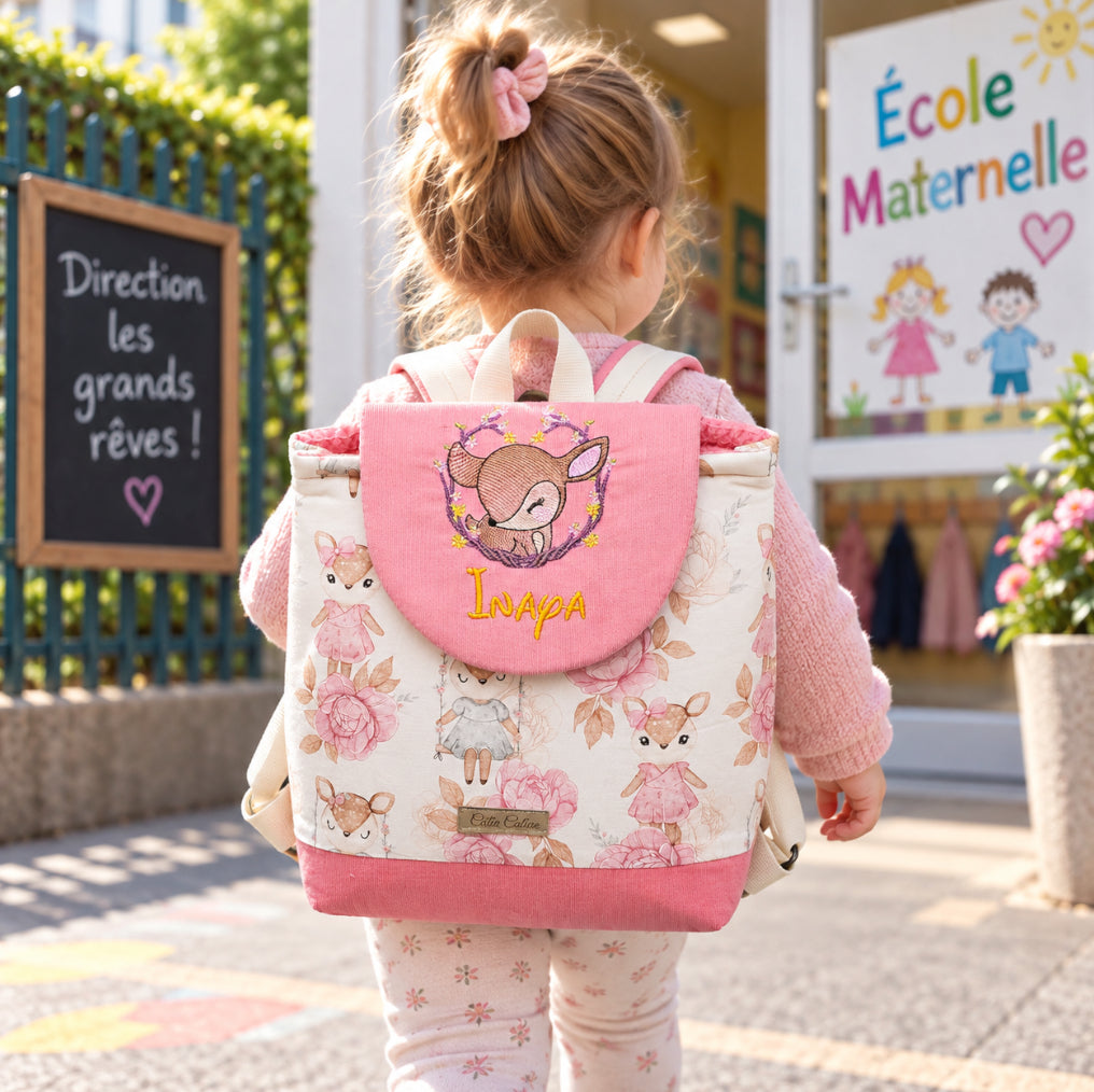 Créez Votre Sac à dos bébé -Vuli- Personnalisé | 0-3 ans Fille | 28x23 cm