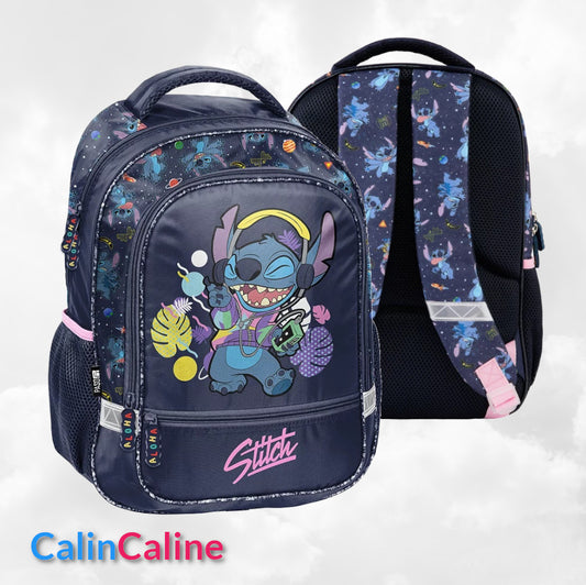 Sac à Dos Enfant Premium 38cm | Stitch Funny | 2 Compartiments