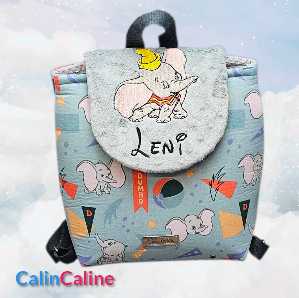 Mink baby backpack | 0-3 years old boy | 28x23 cm | To personalize