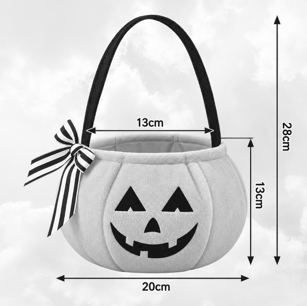 Sac à Bonbons Citrouille Halloween Brodé avec Prénom | Rose Clair