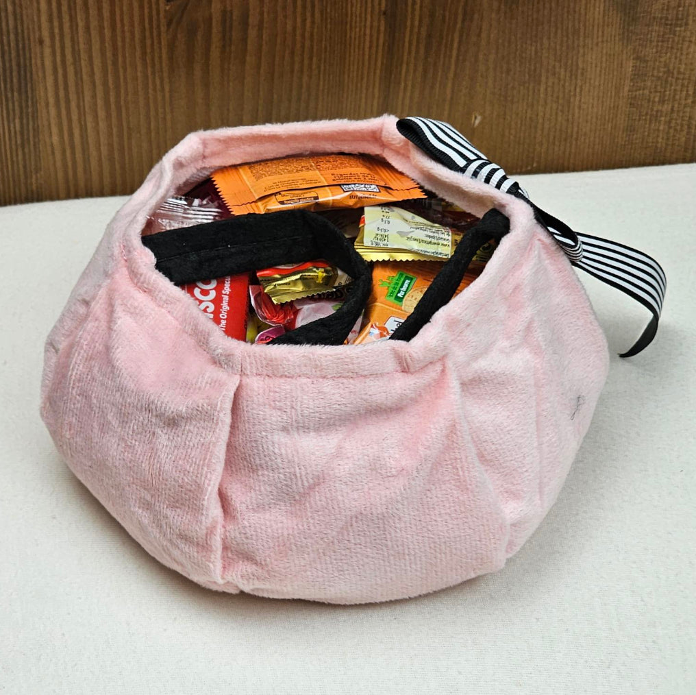 Sac à Bonbons Citrouille Halloween Brodé avec Prénom | Rose Clair