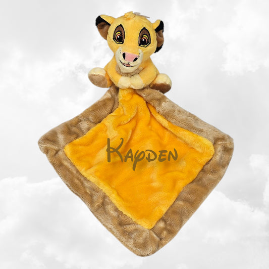 Doudou Mouchoir Disney Simba Safari 21cm | Avec prénom brodé