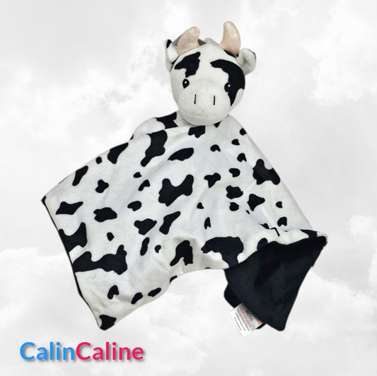 Doudou Mouchoir Plat Vache 35cm | Prénom Personnalisé