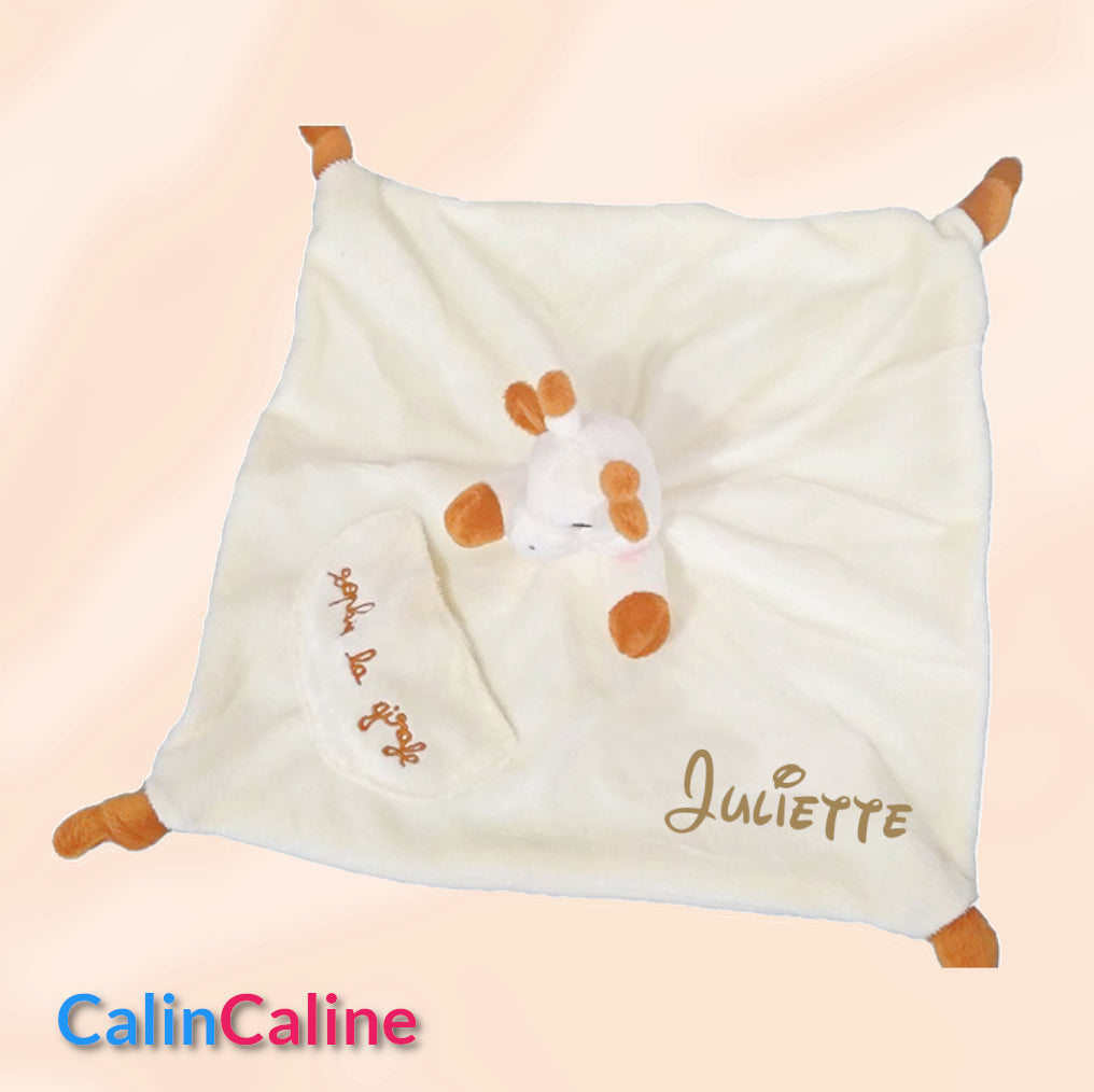 Doudou Sophie la Girafe avec Attache Sucette - Personnalisé avec