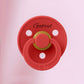 Sucette BIBS Colour avec prénom | 0 - 6 mois | Couleur Rouge Fraise