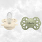 2 Sucettes physiologiques BIBS Infinity personnalisées | 0-6 mois | Ivoire Sauge