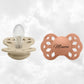 2 Sucettes physiologiques BIBS Infinity personnalisées | 0-6 mois | Vanille Pêche