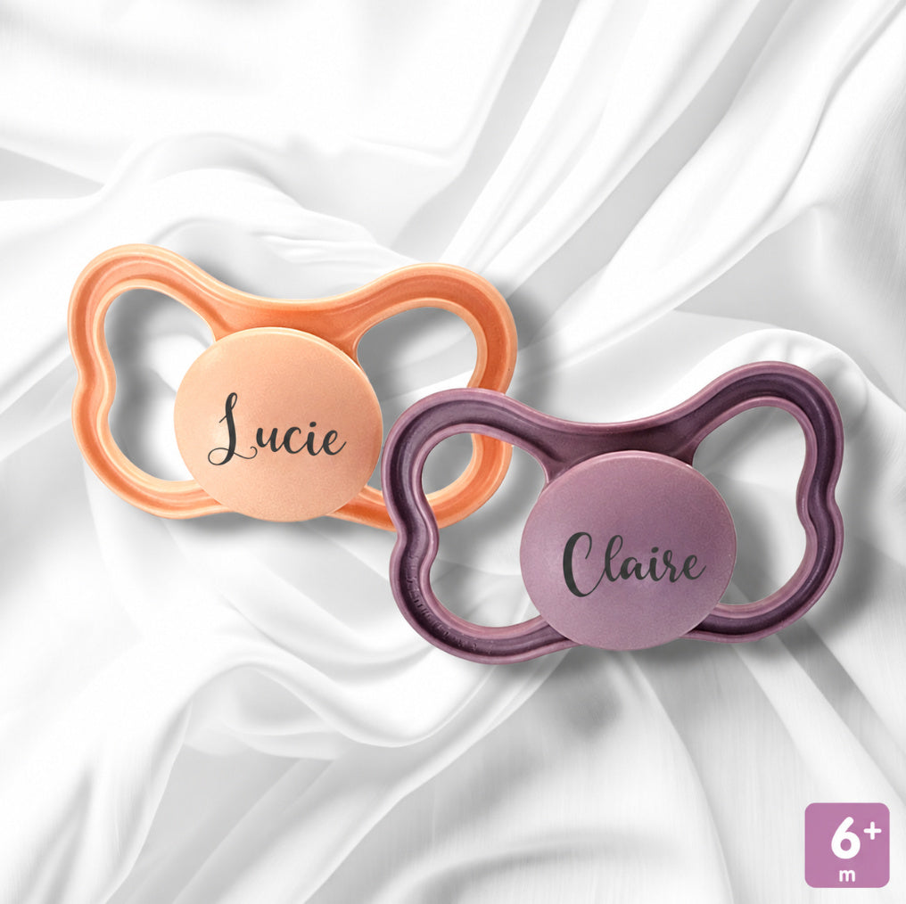2 Sucettes MAM AIR Personnalisées | 6+ mois | Peau et Violet