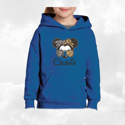 Hoodies Enfant Bleu Royal A Capuche | 3-4 ans XS | Broderie Personnalisée