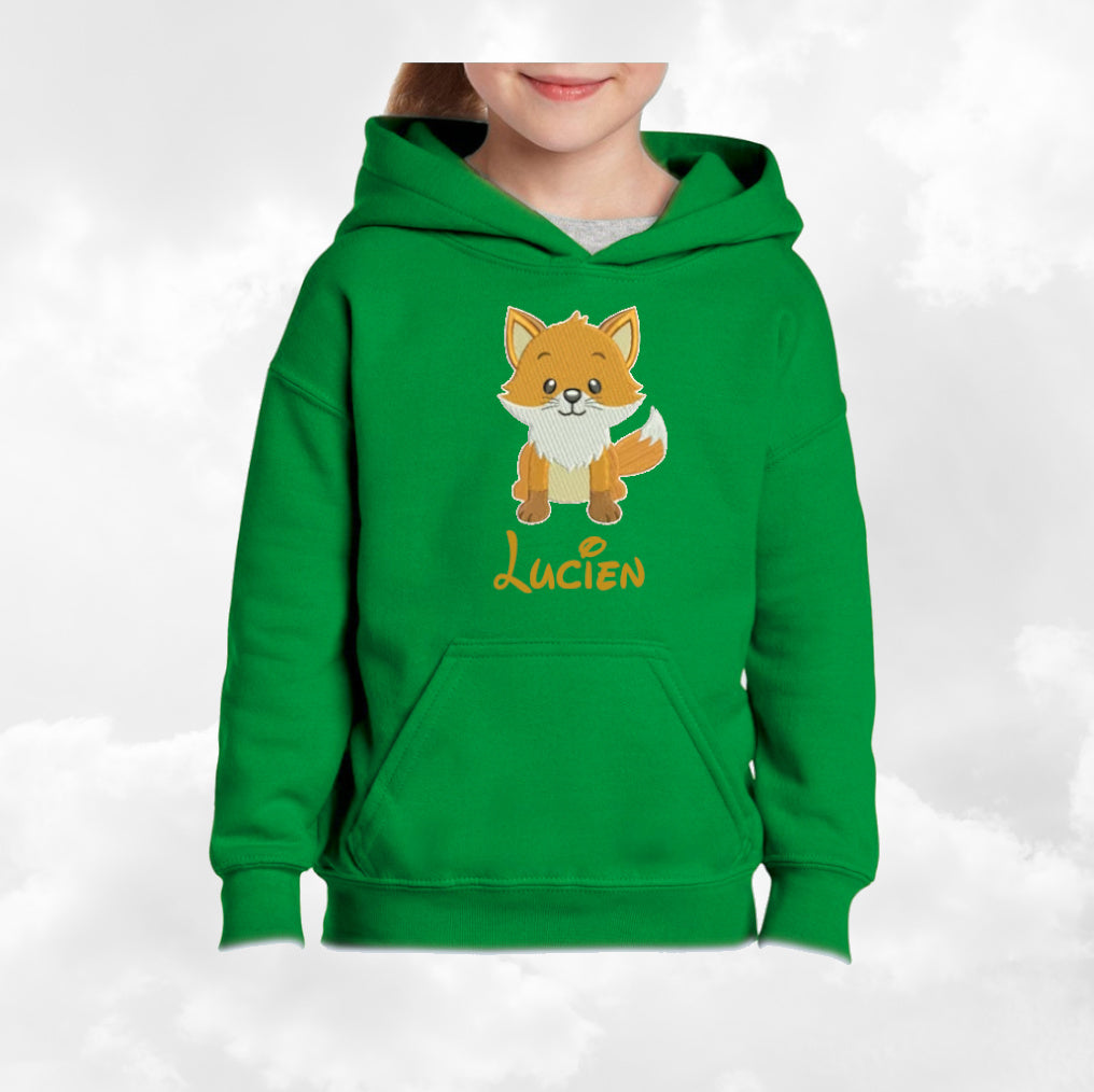 Hoodies Enfant Vert A Capuche | 3-4 ans XS | Broderie Personnalisée