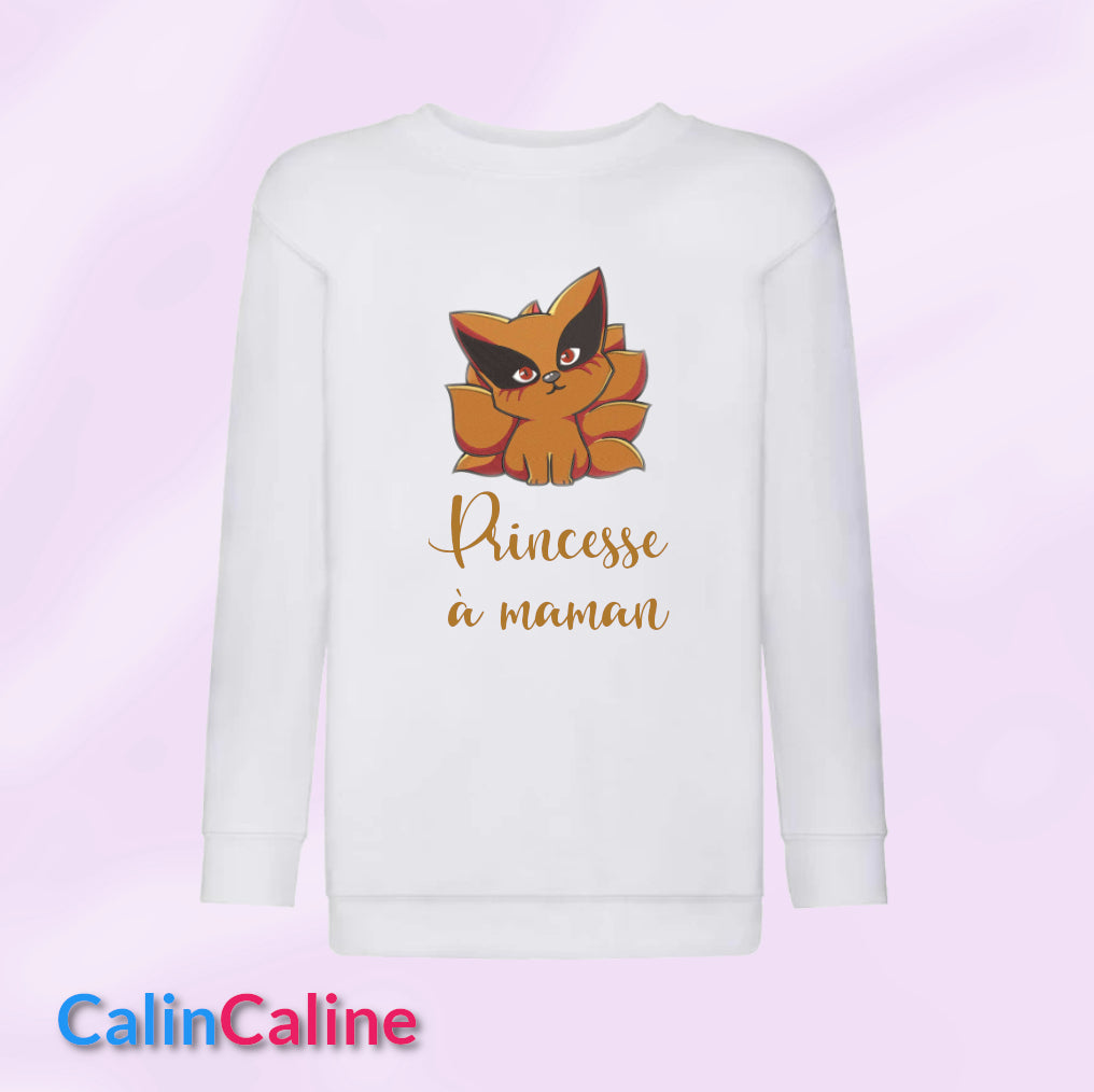 Sweat Enfant Blanc Col Rond | A Personnaliser | De 3 à 8 ans | Avec Prénom Brodé