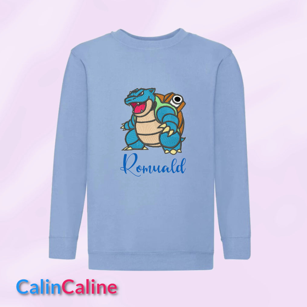 Sweat Enfant Bleu Ciel Col Rond | A Personnaliser | De 3 à 8 ans | Avec Prénom Brodé