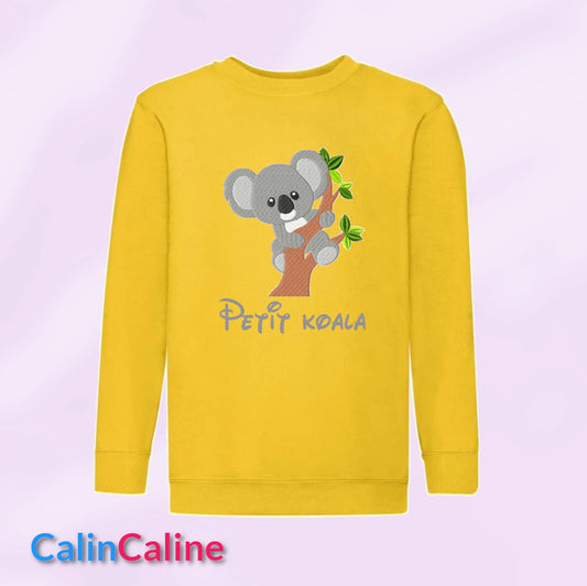 Children's Yellow Round Neck Sweatshirt | To Personalize | From 3 to 8 years old | With Embroidered First Name