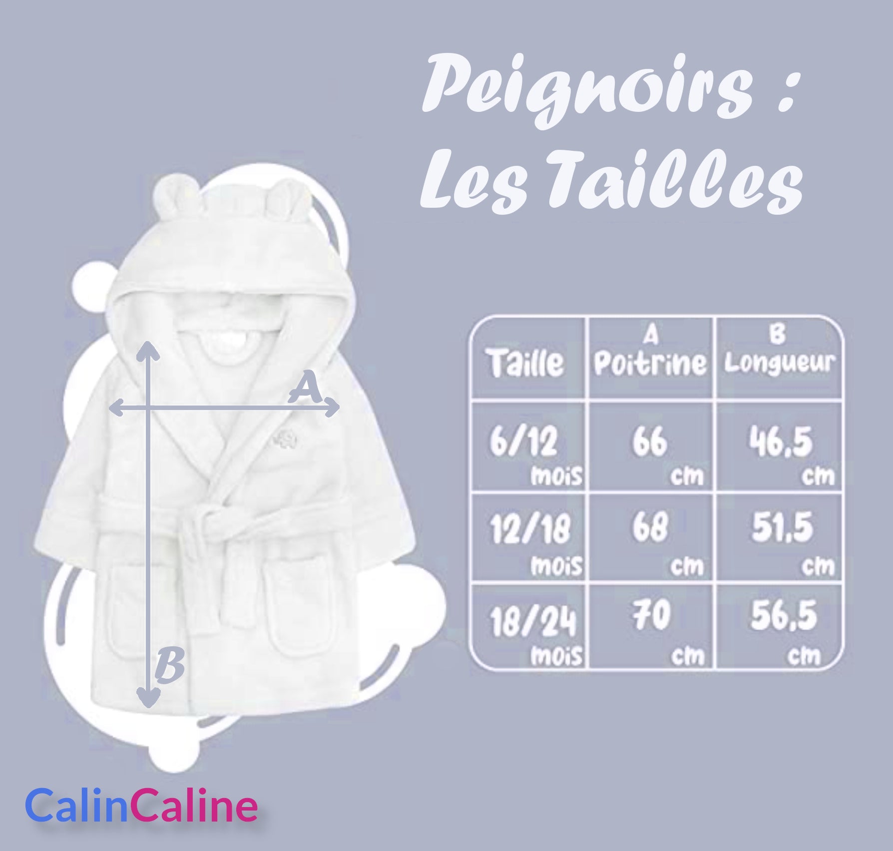 Tailles Peignoirs Calincaline