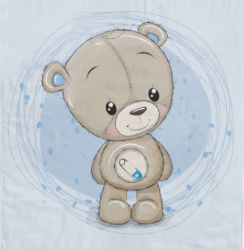 Baby Teddy Boy Plaid Blanket | 70cm x 95cm | Choice of minky color