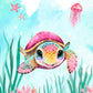 Pink Sea Turtle Plaid Blanket | 70cm x 95cm | Choice of minky color