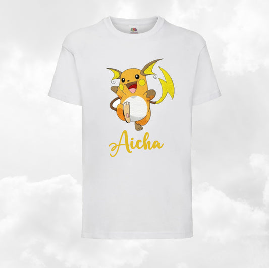 Tshirt Blanc Enfant A Personnaliser | De 3 à 8 ans | Avec Prénom Brodé