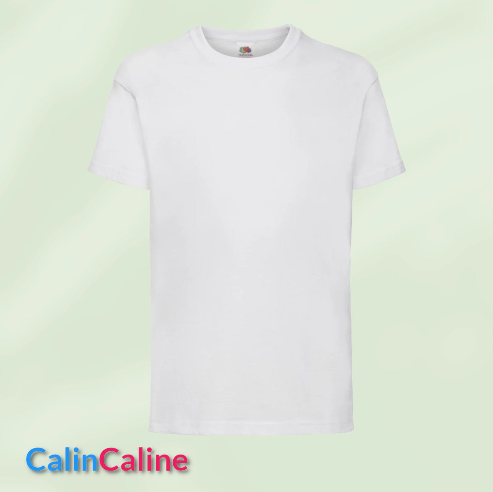 Tshirt Blanc Enfant A Personnaliser | De 3 à 8 ans | Avec Prénom Brodé