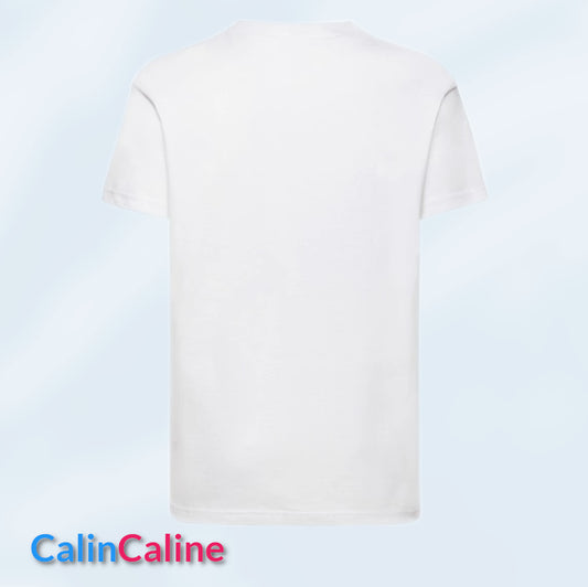 Witte kindert-shirt om aan te passen | Van 3 tot 8 jaar | Met geborduurde voornaam