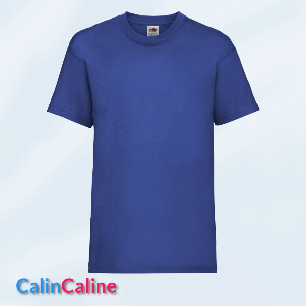 Tshirt Bleu Royal Enfant A Personnaliser | De 3 à 8 ans | Avec Prénom Brodé