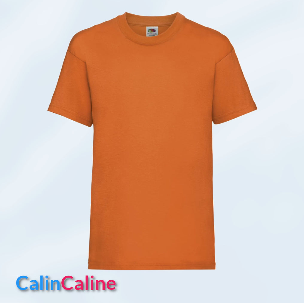 Tshirt Orange Enfant A Personnaliser | De 3 à 8 ans | Avec Prénom Brodé